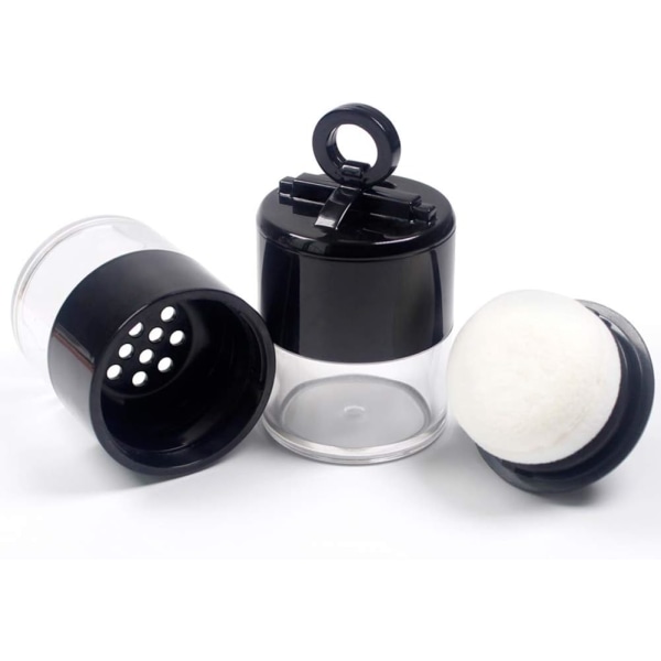 2-pack 10g påfyllningsbart Bulk Compact Case med Puff Cap och Sieve DIY Cosmetic Foundation Compact Case
