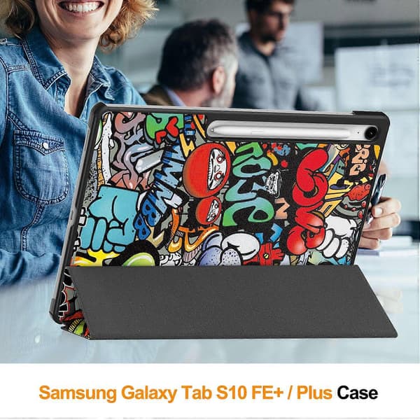Fodral för Samsung Galaxy Tab S10 FE+ Mönstertryck Läderställ Tablet Skydd
