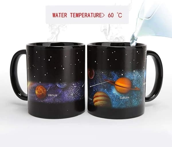 Färgförändrande kaffekopp, stjärnhimmel porslinsmugg solsystemmugg mjölk kaffemugg födelsedagspresent