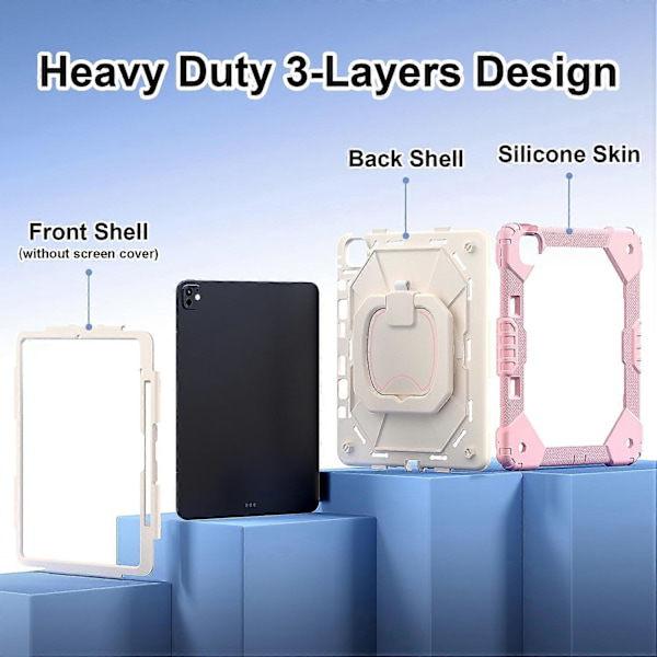 Kickstand Cover til iPad Pro 13 (2024) Silikone+PC Tablet Cover