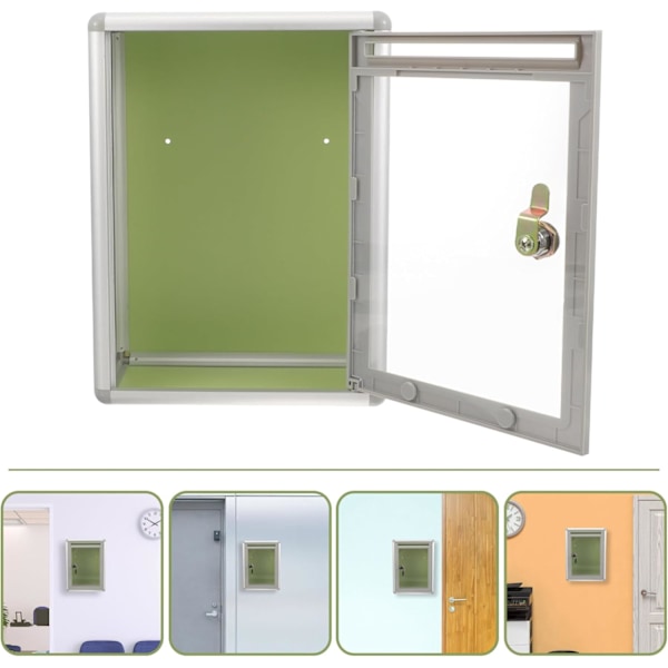 Plexiglas-donationslåda, tipslåda, transparent låda, brevlåda, väggmonterad, med lås