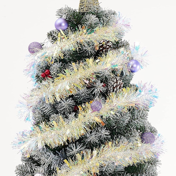 26,2 fot Iridescent vit julgransgirlang - Dekoration för alla årstider