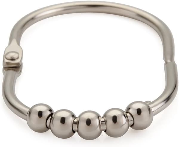 12 st Duschdraperihakar, Metallbreda Duschdraperihakar för Badrumsduschstång Polished Nickel