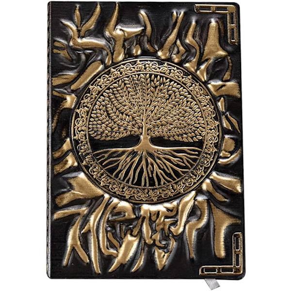 Træjournal, skrivejournal, A5 linjeret journal, 200 sider, rejsedagbog og notesbøger til at skrive i, gave til forfattere og rejsende, mænd eller kvinder Tree(Bronze) 8.4x5.7In