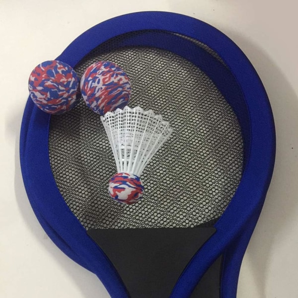 1 par tennis badminton racketar bollar set kit för barn pojkar flickor utomhus strand skola sport, blå