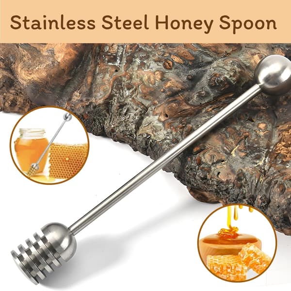 Syltetøjsske Honningske Rustfrit Stål 2 stk, Honningske Honningrører Rustfrit Stål til Syltetøj, Yoghurt, Honning, Sirup