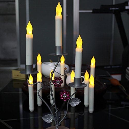 12 stk. Flammeløse LED-lys, Spisslys, 6,5x0,9 tommer