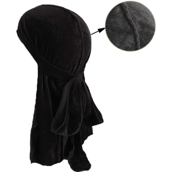 Unisex fløyel og silke Deluxe for 360 Waves hodeplagg lang hale