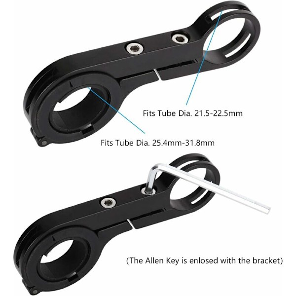 Cykelstyre Förlängning Aluminium Cykelstyre Förlängning Dubbel Förlängning för MTB, Motorcykel (20cm)