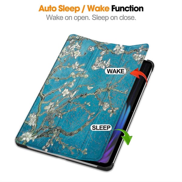 Til Xiaomi Pad 7 Pro/Pad 7 Etui Mønstertryk Læder Stand Tablet Cover - Abrikosblomst