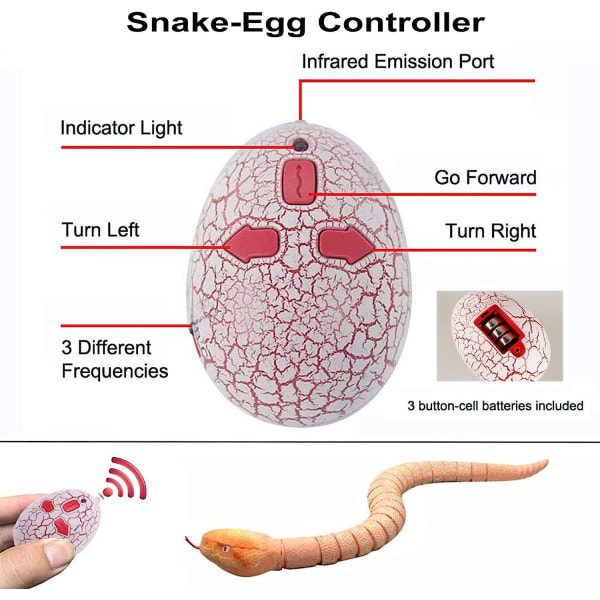 Realistisk fjernstyrt slange leketøy rask bevegelse simulering falsk klapperslange robot leketøy batteri drevet slange egg kontroller USB lading (oransje)