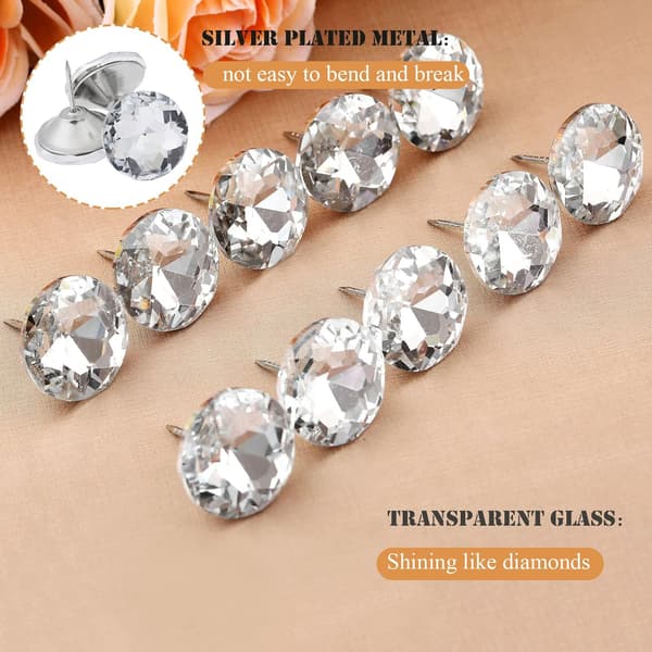 Sæt med 20 Diamond Crystal møbelknapper Dia-25mm til vægdekoration, pude osv.