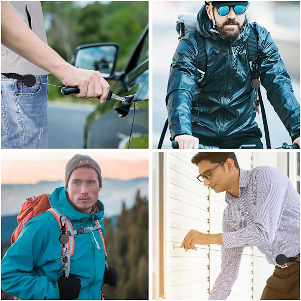 Vedettävä merkki rulla, 2 kpl Raskaan Karabiini Keychain Reel Holder Vedettävä Keychain