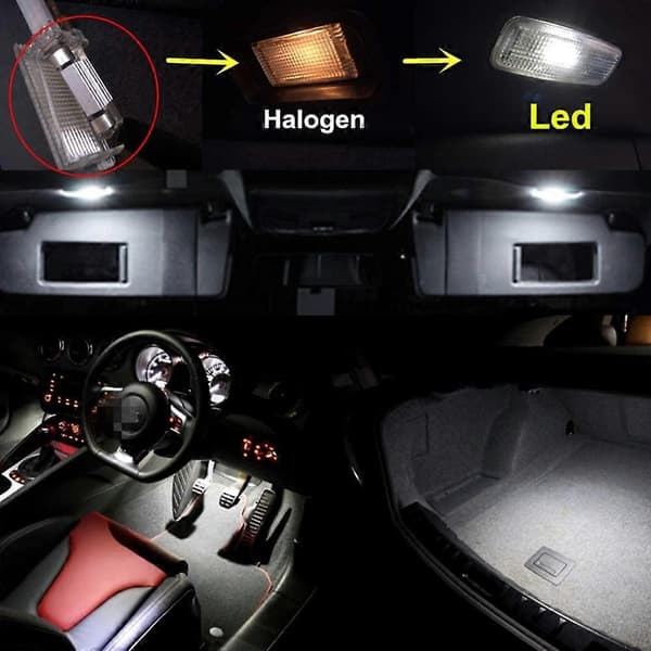 10 stk. hvide 31 mm festlige LED-bilpærer 2835SMD
