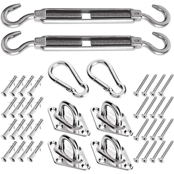 Shade Sail Fixing Kit, Stainless Steel Shade Sail - for Secure Installation of Square and Triangular Awnings