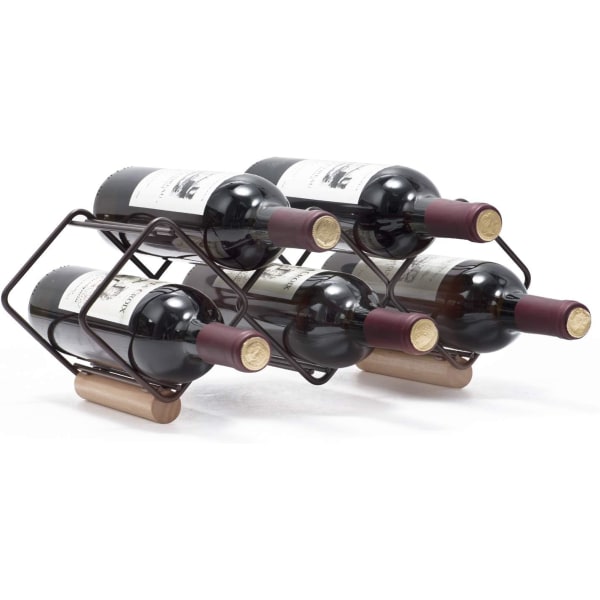 Tabletop Stackable Wine Rack, Large, Black (41.5*20.4*9.6cm)