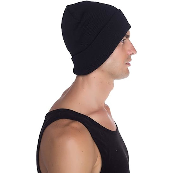 Top Level Beanie Mænd Kvinder - Unisex Cuffed Plain Skull Strik Hat Cap