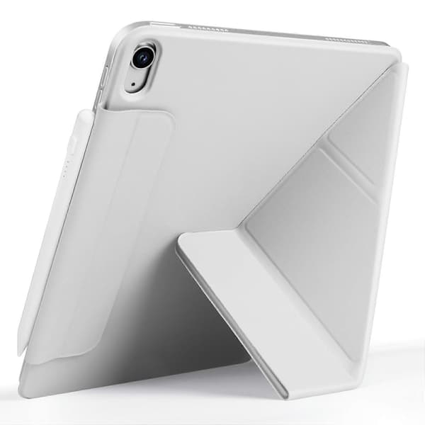 Fodral för iPad mini (2024)/(2021) PC+PU Läder Origami Ställ Magnetiskt Tablet Skydd - Grå