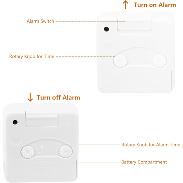 Tyst Analog Alarmklocka, Tyst Reseklocka med Snooze och Ljus