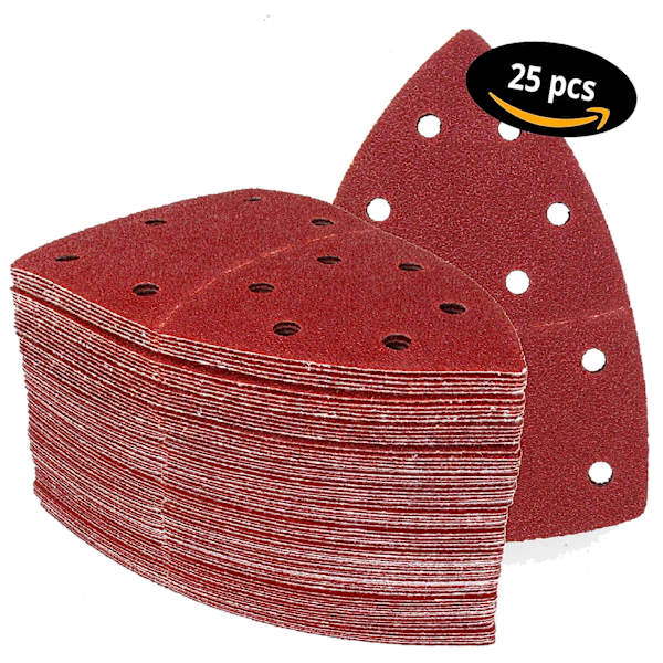Sanding Triangler │ 25 stk. │ 11 huller │ 105 x 152 mm │ 180 grit │ til flere slibemaskiner │ Sandpapir │ Sandpapir