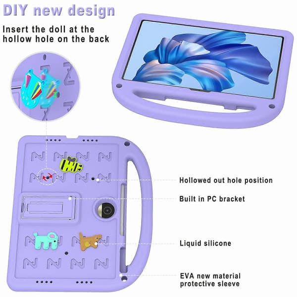 Stativfodral för Honor Pad 9 EVA+PC Tablet Skyddsfodral med Axelrem - Lila