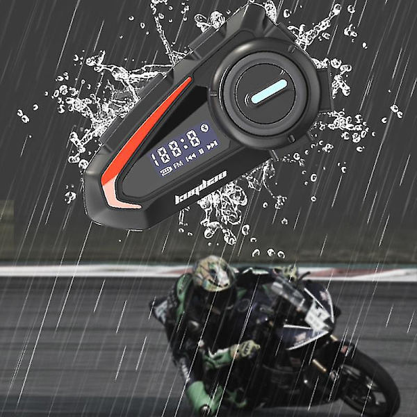 Hjelm Bluetooth Headset Motorcykel Bluetooth Headset Med Skærm Lang Levetid Rider Vandtæt