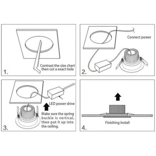 7W LED-downlight dimbar svart extra platt 5-pack, vitt ljus 6000K, utskärning 80-90mm, för badrum, kök, vardagsrum, hall