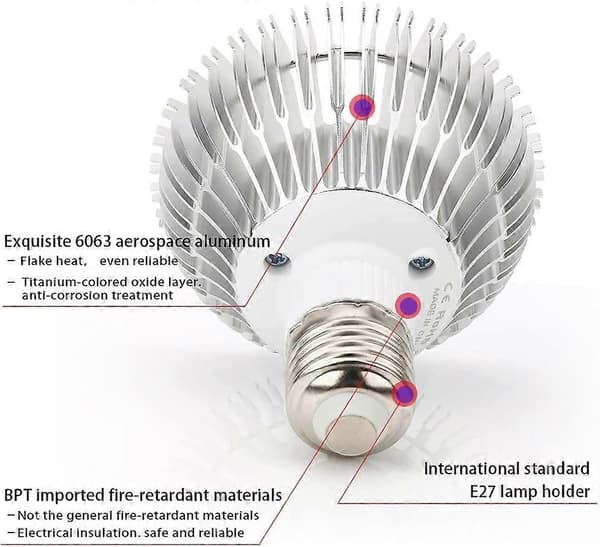 50W 78LED Växtlampa E27 med 7 Våglängder AC 85-265V
