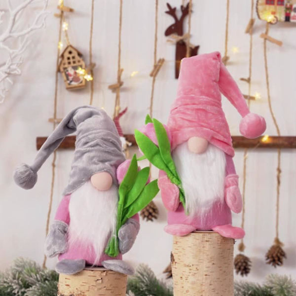 Tulpan Rudolph Mors dag Alla hjärtans dag Faceless docka docka dekoration Hem fönster dekoration
