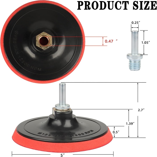 Reservepute for 5\" krok og sløyfe orbital slipemaskin