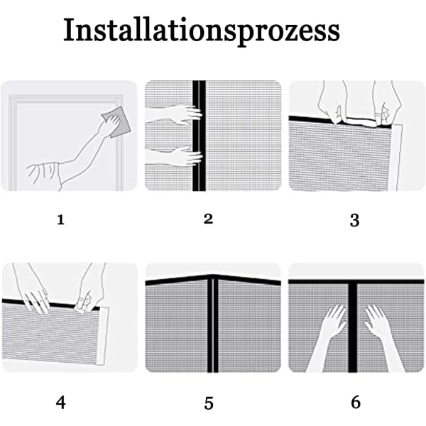 Magnetisk Fly- og Insektnetdør - Skærmbeskyttelse til Døre Op til 70x210cm