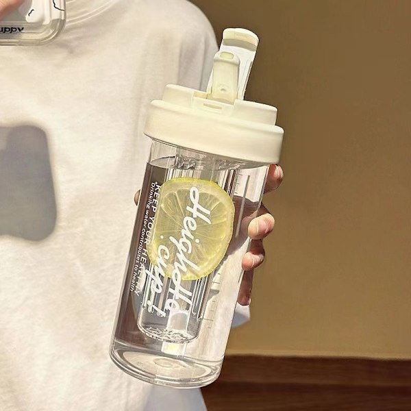 600ml Vandflaske med Frugtinfuser, Frugtinfuser Vandflaske, Lækagesikker Sportsvandflaske, Designet til Alle Tasker, Rygsække Zorro