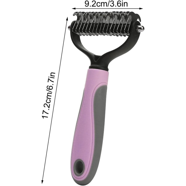 Pet Safe Dematting Comb, 2-i-1 Dubbelsidig Pet Dog Cat Snabb Dematting Verktyg, Multifunktionell Ergonomisk