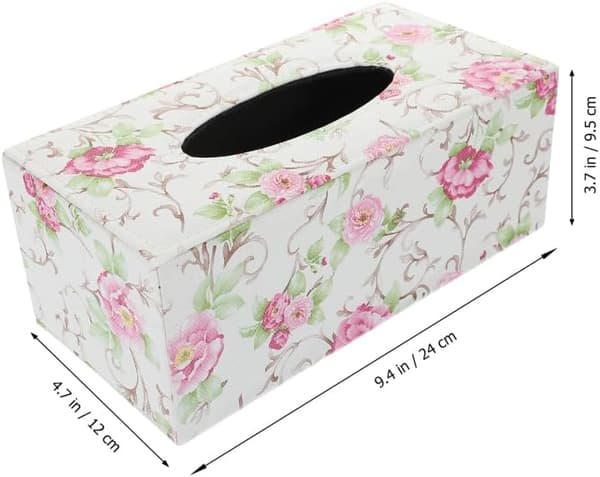 Æske Tissueboks Rektangulær Tissueholder Delikat Holder Festartikler Blomstret Papirhåndklædedispenser til Hjem Håndklædedispenser Bordpapir Opbevaring