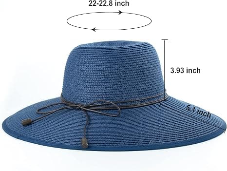 Dame Sommer Bredskygget Solhat Strand Foldbar Solhatte Floppy Roll Up Cap Uv UPF 50+ Caps navy blue
