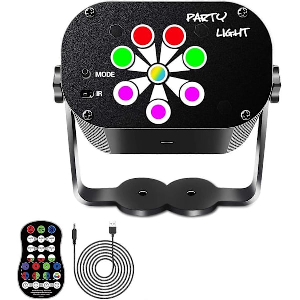 USB Lydaktiveret LED Party Lys Diskolys