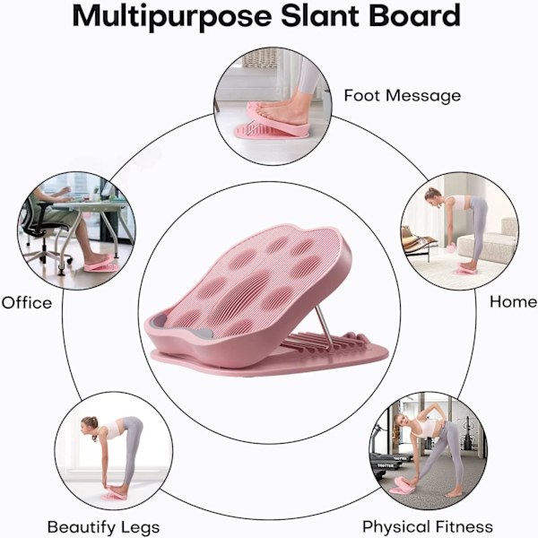 Slant Board Vadsträckare, Justerbar Lutande Bräda, Bärbar Fitness Stretchbräda för Kroppssträckning, 9 Nivåer Balanserande Fitness Pedal Stretch