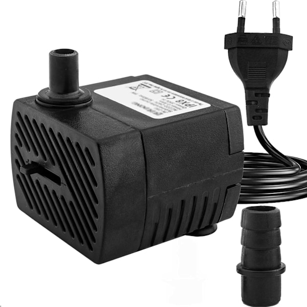Mini vesipumppu (350 l/h, 5 wattia), erittäin hiljainen akvaariopumppu korkealla navalla, virtajohdolla, suihkulähde, patsas