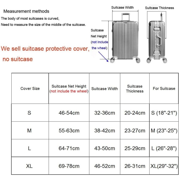 Elastisk Reisebagasjedeksel Reisekoffer Beskyttende Deksel for Koffert Tilfelle Gjelder for 19''-32'' Koffertdeksel Feather XL