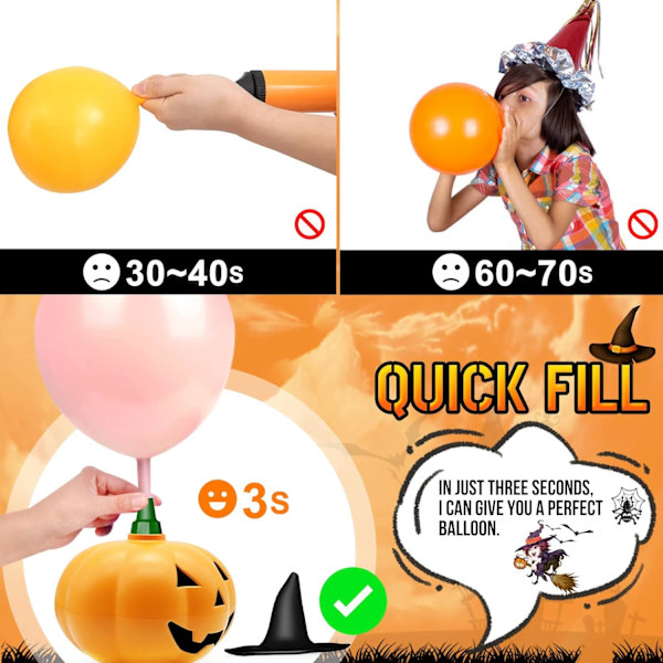 Elektrisk pumpa för Halloween-ballonger, bärbar elektrisk pumpa för Halloween-ballonger, festtillbehör, elektrisk pumpa för fester