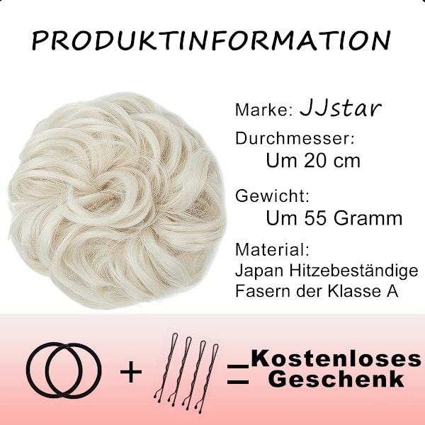 Peruk med elastiskt band, stor bulle peruk, 1 st Style 4
