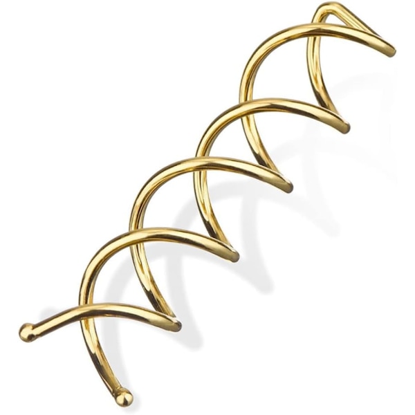 8 st spiralformade hårklämmor roterande hårklämmor utan repor rund huvud spiralformad hårklämma DIY hår (guld)