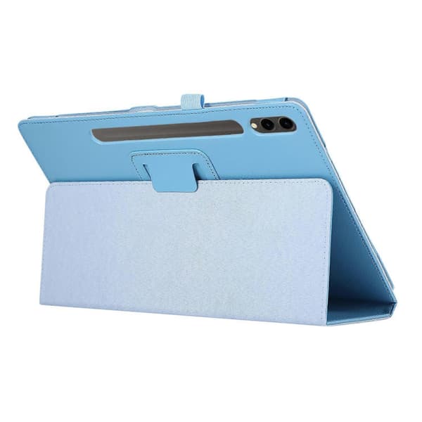 Fodral för Samsung Galaxy Tab S10+ Bi-Fold Ställ Läder Tabletskydd Litchi Textur - Babyblå