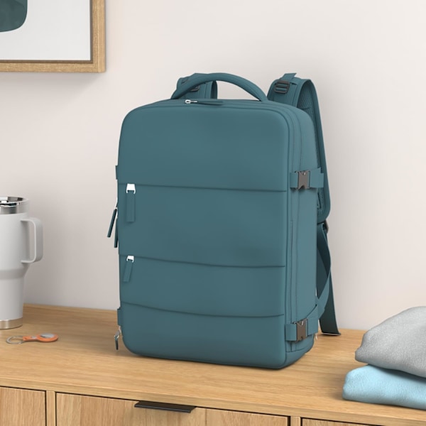 Stor Reseryggsäck för Kvinnor och Män, Kabinväska, Vandringsryggsäck Vattentät Utomhus Sport Ryggsäck Casual Dagryggsäck Small peacock blue