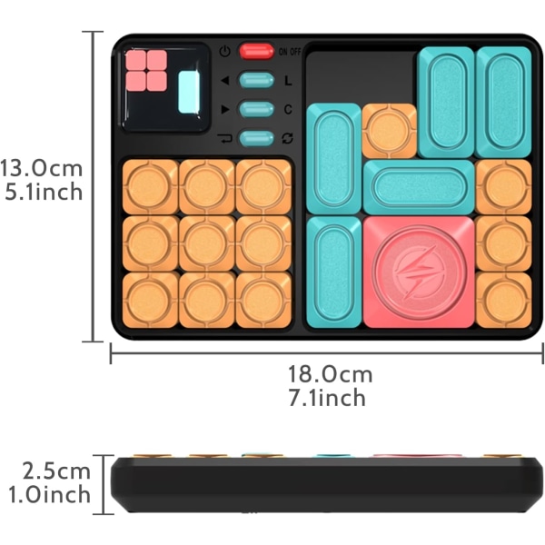 Puslespil, Magnetisk Slider Hjerne Teaser Puslespil, Håndholdt Videospil med 500+ Niveauer