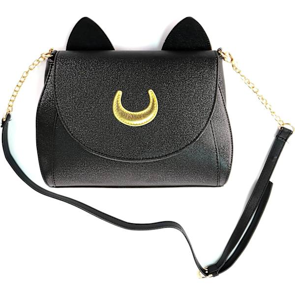 Kvinders Kawaii Skuldertasker Søde Katteformede Crossbody Tasker Satchel Taske Casual Tasker Pu Læder (Sort)