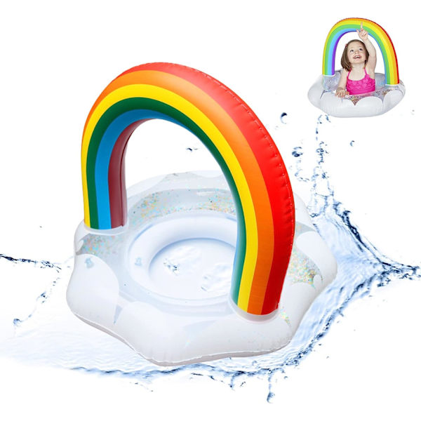 Baby Float, Regnbue Sequin Oppustelig Svømmebøje Baby Svømmering Funklende Svømmering til Børn 1-5 År Gammel til Pool Party Baby Svømmebøje