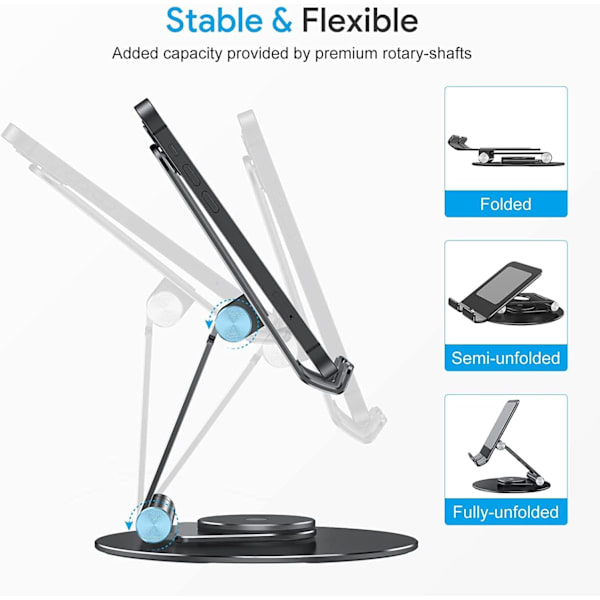 360° roterbar tablet-holder, egnet til tablets op til 12,9 tommer Black