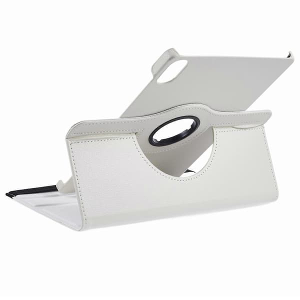 For Honor Pad X8a/Pad X9 Etui Roterende Stativ PU Læder+PC Tablet Cover med Elastikbånd - Hvid