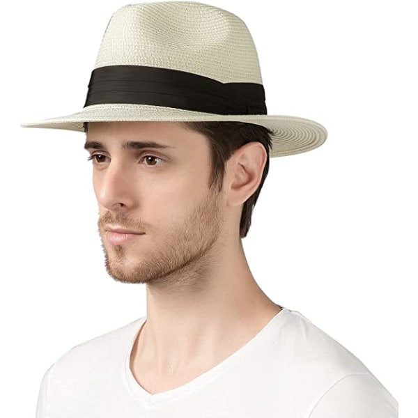Kesäiset ranta-aurinkohatut miehille Kokoontaitettava levykematka, pakattava Staw-hattu, leveälierinen hattu